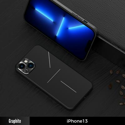 For iPhone 13 Metal Three-wire Shell Wear-resistant Aluminum Alloy + TPU Back Cover Case