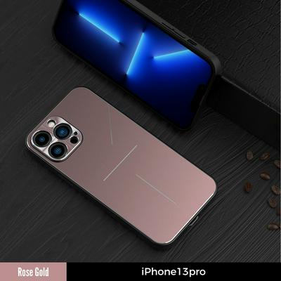 For iPhone 13 Pro Metal Three-wire Shell Wear-resistant Aluminum Alloy + TPU Back Cover Case
