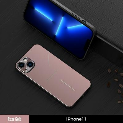 For iPhone 11(6.1) Metal Three-wire Shell Wear-resistant Aluminum Alloy + TPU Back Cover Case