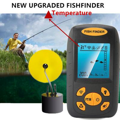 Portable Sonar Fish Finder Depth Underwater Fishing Camera Sounder Alarm Transducer Fishfinder 100m temperature echo sounder
