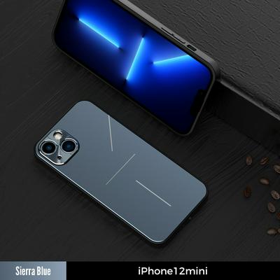 For iPhone 12 mini(5.4) Metal Three-wire Shell Wear-resistant Aluminum Alloy + TPU Back Cover Case