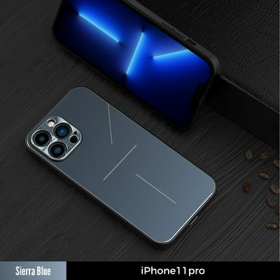 For iPhone 11 Pro(5.8) Metal Three-wire Shell Wear-resistant Aluminum Alloy + TPU Back Cover Case