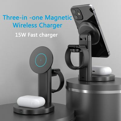 15W Fast Qi Wireless Charger Stand For IPhone 12 12 Pro Max  3 In 1 Charging Dock Station For Apple Watch 6 SE 5 4 Airpods Pro