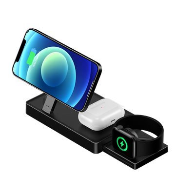4 in 1 25W Foldable Wireless Charger For iPhone 13 12 mini XS XR 8 X  Fast Charging Station For  IWatch 6 5 4 3 Airpods Pro