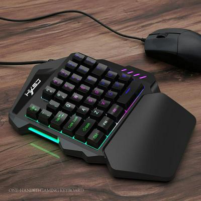 New Arrival V100 1.6m Wired Gaming Keyboard Mechanical Feel Backlight 35 Keys One-handed Keyboard Black for PC MINI Keyboard