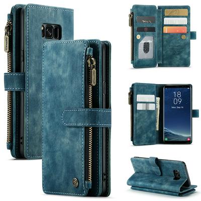 For Samsung Galaxy S8/G9500 Retro Zipper Wallet Style PU Leather+TPU Flip Phone Case