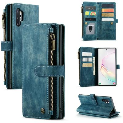 For Samsung Galaxy Note10+ Retro Zipper Wallet Style PU Leather+TPU Flip Phone Case