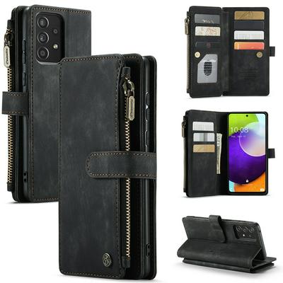 For Samsung Galaxy A52 5G Retro Zipper Wallet Style PU Leather+TPU Flip Phone Case