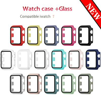 Watch Case+Glass for Apple Watch 7 PC Slim Case for IWatch 7 Thin Protector Plastic Frame 45mm 41mm