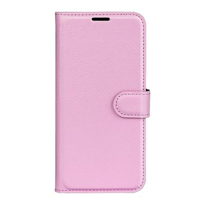 For Samsung Galaxy F22 4G Lychee Pattern Folio Flip Leather Case with Stand and Card Slots Function