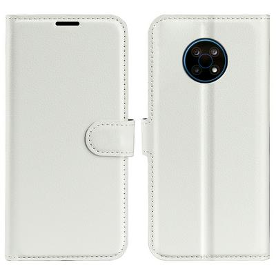 For Nokia G50 Lychee Pattern Folio Flip Leather Case with Stand and Card Slots Function