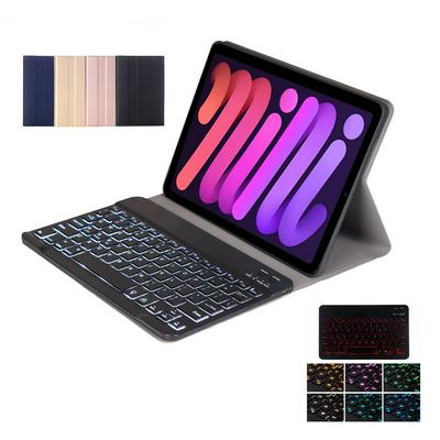 A06S For iPad mini 6 sheep fine grain ultra-thin tpu bluetooth keyboard holster with backlight
