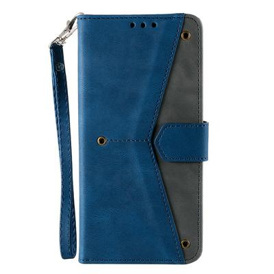 For iPhone 13 Rivet Splicing Design Shockproof PU Leather Wallet Phone Case