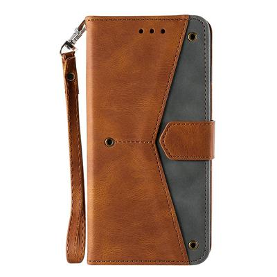 For iPhone 13 mini Rivet Splicing Design Shockproof PU Leather Wallet Phone Case