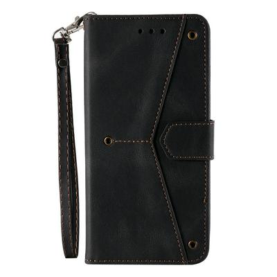 For Samsung Galaxy S22 Ultra Rivet Splicing Design Shockproof PU Leather Wallet Phone Case