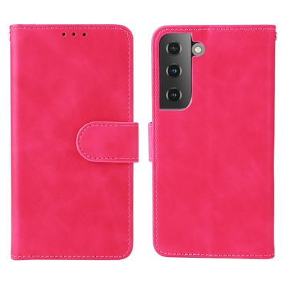 For Samsung Galaxy S22 Plus Skin Feel Magnetic Closure PU Leather+TPU Wallet Phone Case