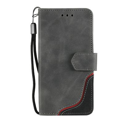 For Samsung Galaxy S22 Plus Tricolor Splicing Flip Case Shockproof PU Leather Wallet Phone Cover