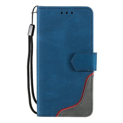 For Samsung Galaxy S22 Ultra Tricolor Splicing Flip Case Shockproof PU Leather Wallet Phone Cover
