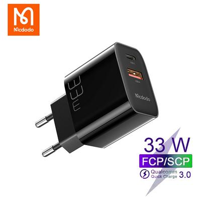 Mcdodo EU Plug 33W USB Type C 2 Ports Charger Adapter For iPhone 13 12 11 Pro Max Xiaomi Huawei Macbook QC PD Phone Fast Charger