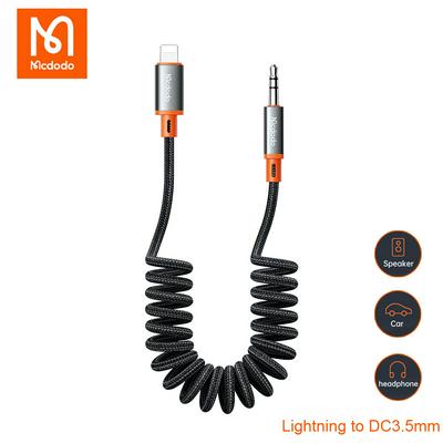 Mcdodo AUX Audio Coiled Cable Lightning To 3.5mm Male Jack Retractable Car Converter Speaker Adapter For iPhone 13 12 11 Pro Max