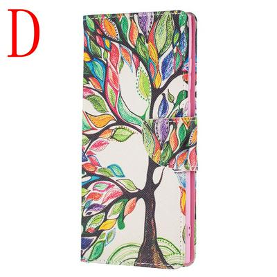 For Samsung Galaxy S22 Ultra Color Painted Flip Leather Case with Stand and Card Slots Function