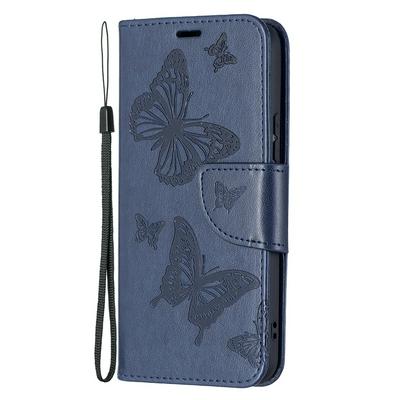 For Samsung Galaxy S22 Plus Embossed Double Butterfly Wallet Leather Case with Stand & Card Slots Function