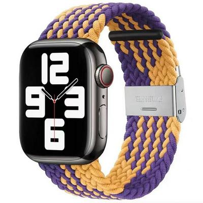 Nylon Braid One Buckle Replacement Watchband For Apple Watch Series 7 6 SE 5 4 3 2 1 （45mm 44mm 42mm 41mm 40mm 38mm）