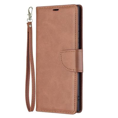 For Samsung Galaxy S22 Ultra Solid Color Sheep Pattern Scratch Resistant Wallet Leather Case with Card Slots&Stand Function