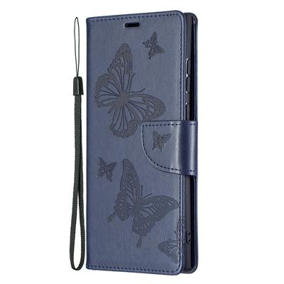 For Samsung Galaxy S22 Ultra Embossed Double Butterfly Wallet Leather Case with Stand & Card Slots Function