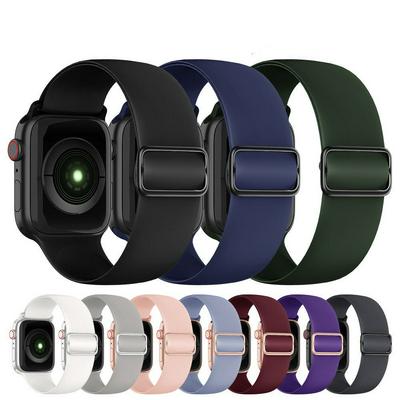 Silicone Strap For Smart Apple watch 45mm 41mm 44mm 42mm 40mm 38mm elastic replacement bracelet strap For iwatch 7 6 5 4 3 2 SE