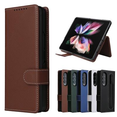 For Samsung Galaxy Z Fold3 5G Split Porsche Wallet Leather Case with Magnetic Suction and Pen Slot