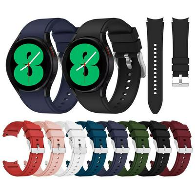 Curved End Silicone Band For Samsung Galaxy Watch 4 classic 46mm 42mm Strap For Galaxy Watch 4 44mm 40mm Replacement Watch Bands