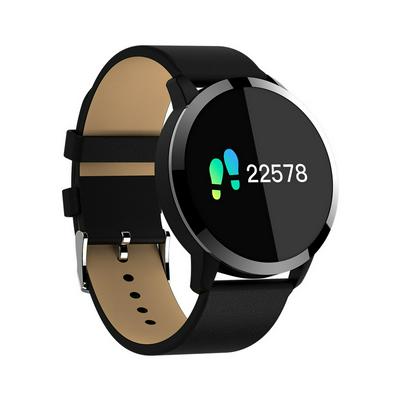 Q8 0.95 inch OLED Color Screen Watch Drink Reminder Call Reminder Blood Pressure Heart Rate Smart Watch for Android iOS - Black