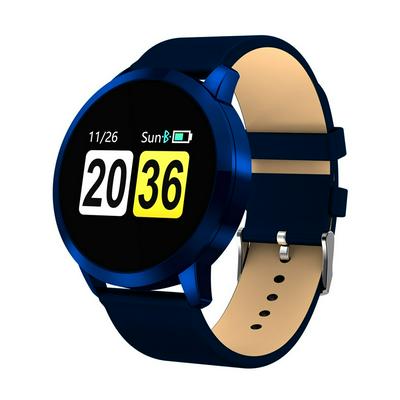 Q8 0.95 inch OLED Color Screen Watch Drink Reminder Call Reminder Blood Pressure Heart Rate Smart Watch for Android iOS - Blue