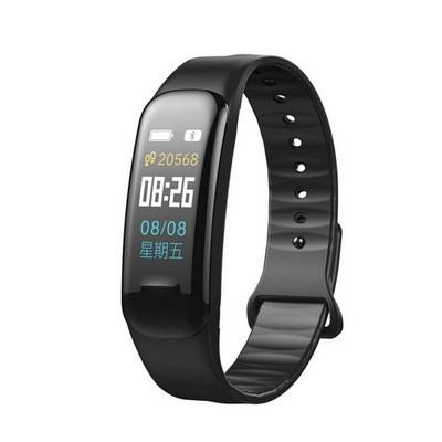 DE Colorful Display Screen Sports Monitor Smart Watch Wrist Band - Black