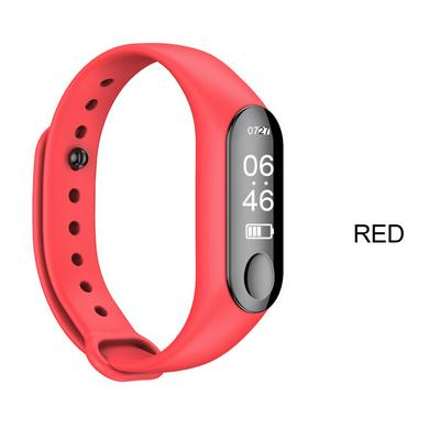 M3 Smart watch 0.87 "OLED Sport Smart Bracelet Blood Pressure Heart Rate Fitness Alarm Clock Step Tracker Bluetooth For iOS Android  - Red