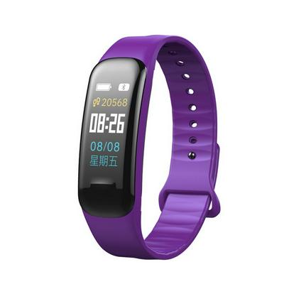 DE Colorful Display Screen Sports Monitor Smart Watch Wrist Band - Purple