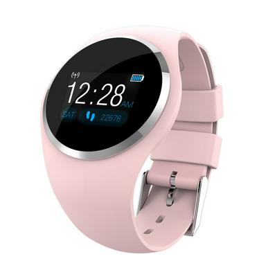 Q1 Bluetooth Smart Watch Waterproof Wearable Smartwatch Device Bracelet Fitness Tracker Reminder Round Smart Watch - Pink