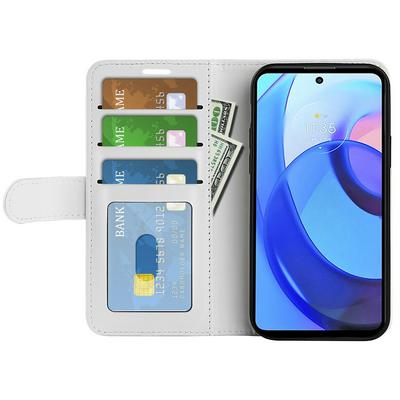 For Motorola Moto E30/E40 R64 Pattern Single Folded Edge Folio Flip Leather Wallet Phone Case