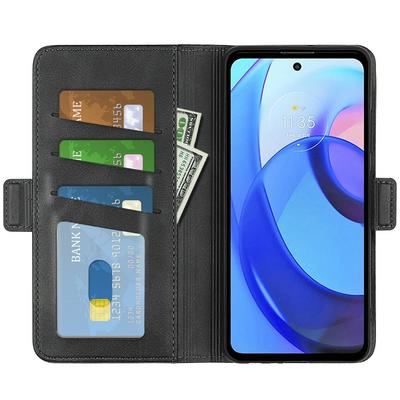 For Motorola Moto E20/E30/ E40 Magnetic Closure Wallet Style Folio Flip Leather Case with Stand and Card Slots Function