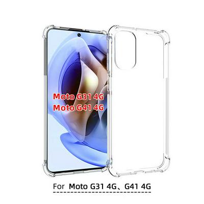 Anti-Fingerprint Non-Slip Waterproof Four Corners Shockproof Transparent Soft TPU Back Cover Protective Case for Motorola Moto G31 4G/G41 4G