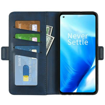 For OnePlus Nord N20 5G Double Buckle Wallet Style Folio Flip Leather Case with Stand and Card Slots Function
