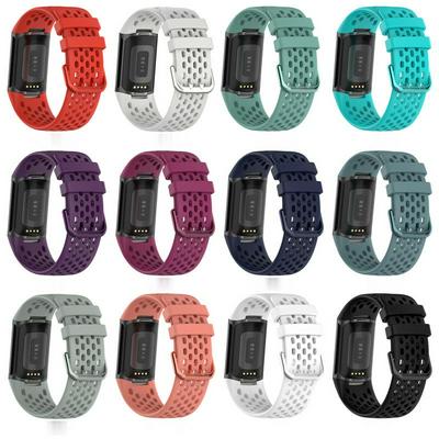 Breathable Rubber Strap For Fitbit Charge 5 Band Replacement watchband For Fit bit Charge5 Smart Watch Soft Wristband