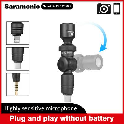 Saramonic Smartmic Di Mini Smartmic UC Mini Flexible Condenser Microphone Lightning TypeC Jack for iPhone Android Smartphone mic