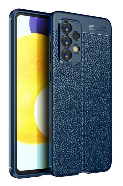 For Samsung Galaxy A73 5G Lychee Pattern Shock Absorption Anti-drop Business Soft TPU Back Cover Case