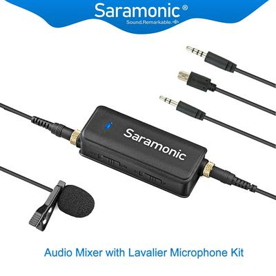 Saramonic LavMic 2-Channel Audio Mixer with Lavalier Microphone Kit for iPhone GoPro Session Canon Nikon DSLR Camera Recorders
