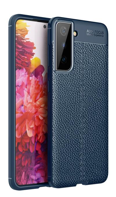 For Samsung Galaxy S22 Lychee Pattern Shock Absorption Anti-drop Business Soft TPU Back Cover Case