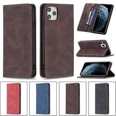 For iPhone 11 Pro Max(6.5) Magnetic Closure Anti-Theft Brush Protection BF08 Style PU Leather Phone Case 