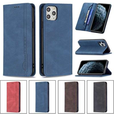 For iPhone 11 Pro(5.8) Magnetic Closure Anti-Theft Brush Protection BF08 Style PU Leather Phone Case 