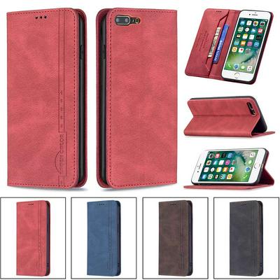 For iPhone 7 Plus/8 Plus Magnetic Closure Anti-Theft Brush Protection BF08 Style PU Leather Phone Case 